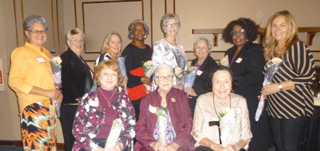 November Birthdays. Front row- Candie Whitney, Irma Rosenzweig, Shirley Wakefield. Back row-Nancy Murray, Wendy Hollis, Helene Cohen,Maxine Lee, Jeannie LePane, Jo-Ann Anderson, Alma Mathews, Mary Maciejczyk